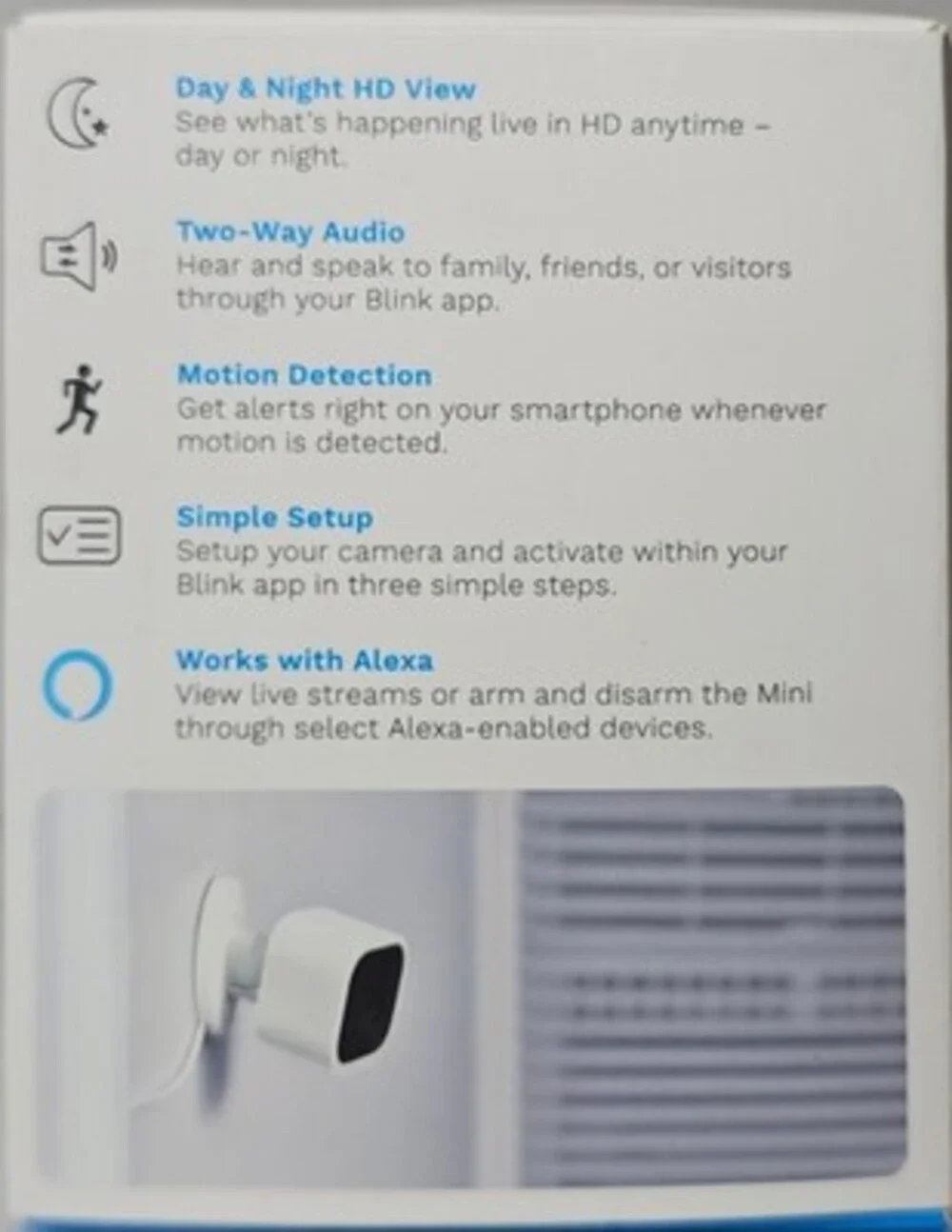 Blink Mini Indoor 1080p HD Smart Security Camera Wi-Fi Alexa BCM00300U New